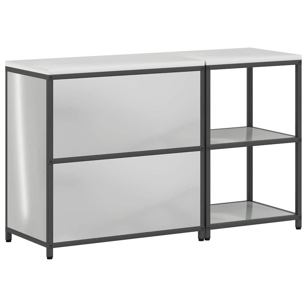 vidaXL Kitchen Storage Set HATTEM 2 pcs Silver Galvanised Steel