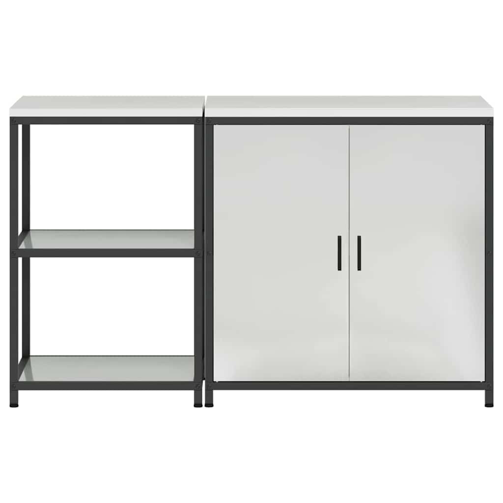 vidaXL Kitchen Storage Set HATTEM 2 pcs Silver Galvanised Steel