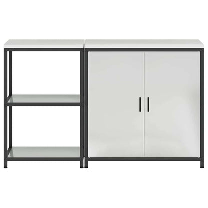 vidaXL Kitchen Storage Set HATTEM 2 pcs Silver Galvanised Steel