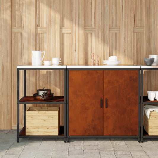 vidaXL Kitchen Storage Set HATTEM 2 pcs Rusty Steel