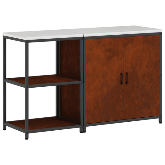 vidaXL Kitchen Storage Set HATTEM 2 pcs Rusty Steel