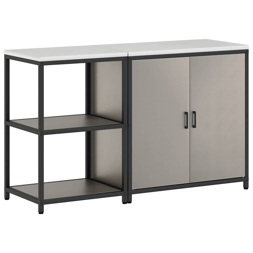 vidaXL Kitchen Storage Set with Shelf 2 pcs Rusty Weathering Steel