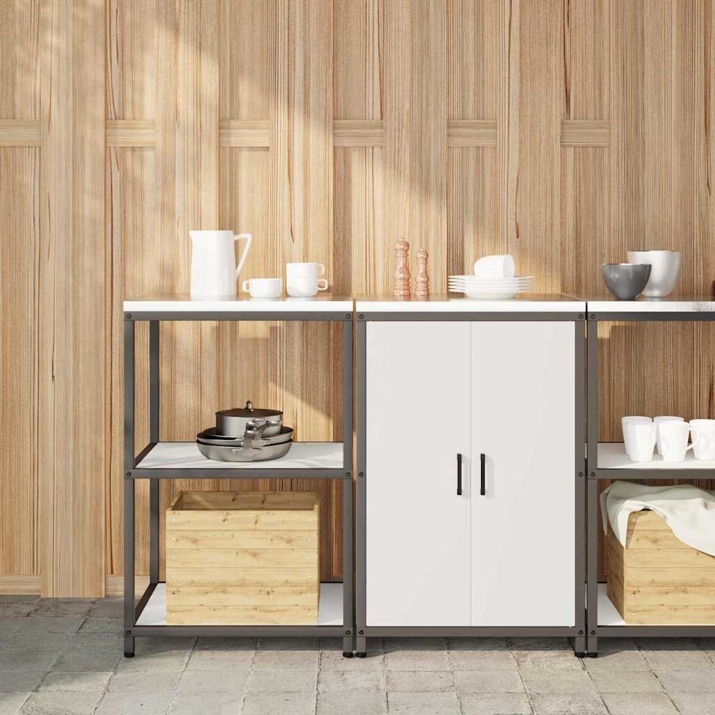 vidaXL Kitchen Storage Set HATTEM 2 pcs White Cold-rolled Steel