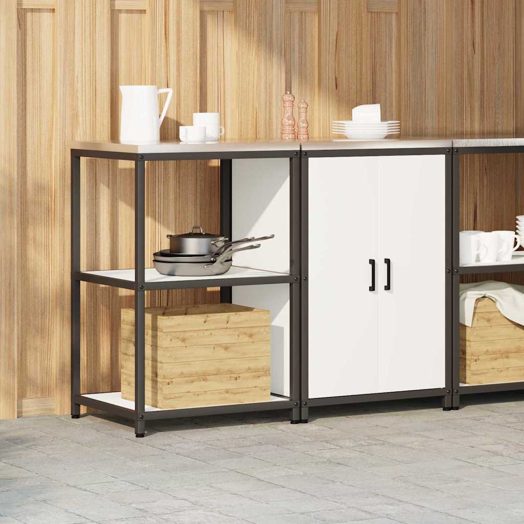 vidaXL Kitchen Storage Set HATTEM 2 pcs White Cold-rolled Steel
