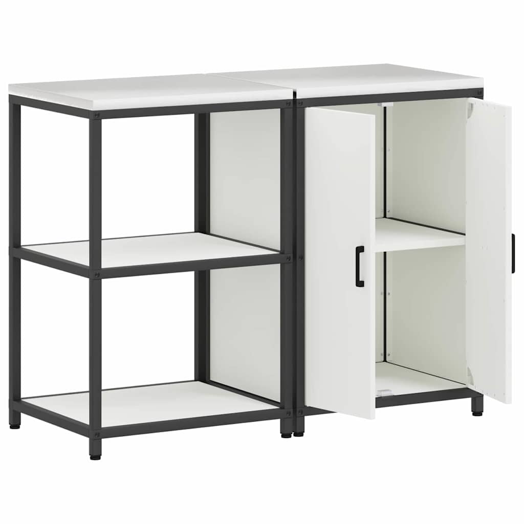 vidaXL Kitchen Storage Set HATTEM 2 pcs White Cold-rolled Steel