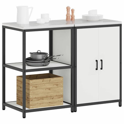 vidaXL Kitchen Storage Set HATTEM 2 pcs White Cold-rolled Steel