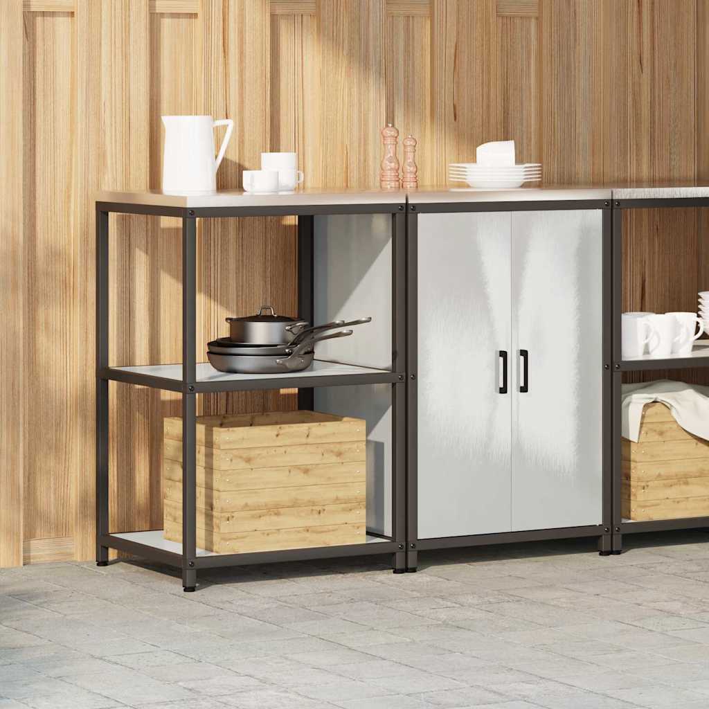 vidaXL Kitchen Storage Set HATTEM 2 pcs Silver Stainless Steel