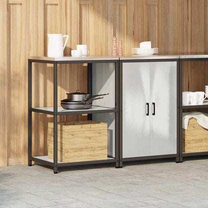 vidaXL Kitchen Storage Set HATTEM 2 pcs Silver Stainless Steel