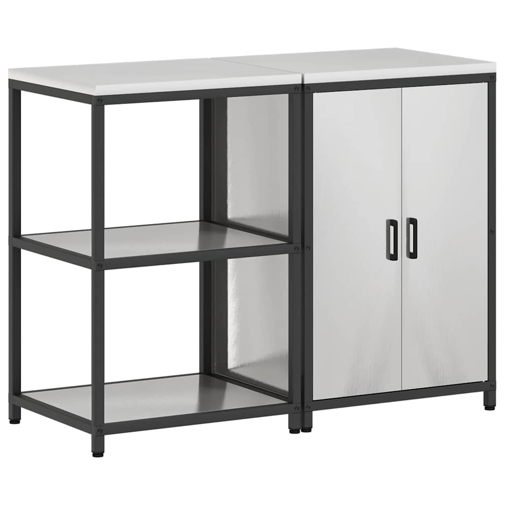 vidaXL Kitchen Storage Set HATTEM 2 pcs Silver Stainless Steel