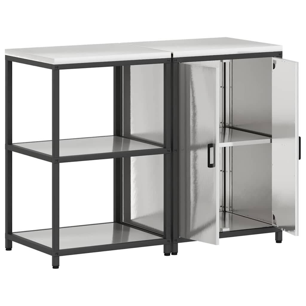 vidaXL Kitchen Storage Set HATTEM 2 pcs Silver Stainless Steel