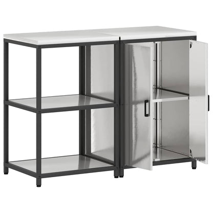 vidaXL Kitchen Storage Set HATTEM 2 pcs Silver Stainless Steel