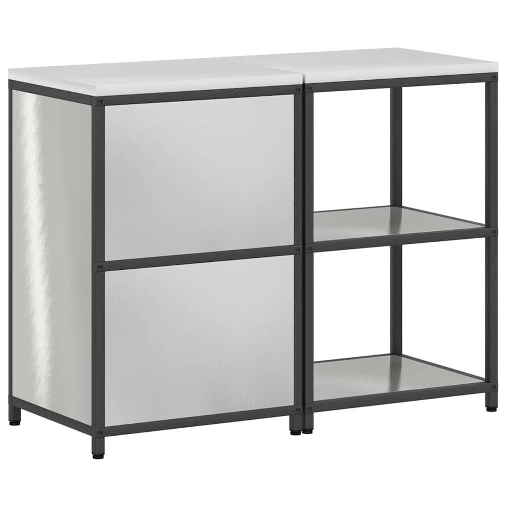 vidaXL Kitchen Storage Set HATTEM 2 pcs Silver Stainless Steel