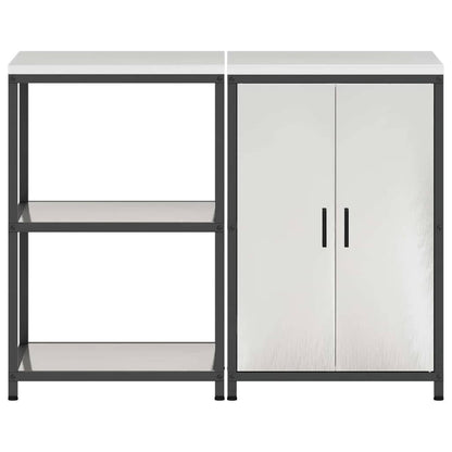 vidaXL Kitchen Storage Set HATTEM 2 pcs Silver Stainless Steel