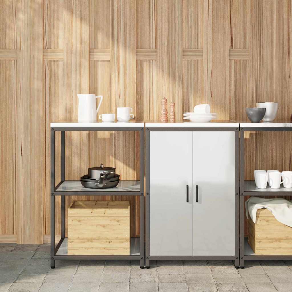 vidaXL Kitchen Storage Set HATTEM 2 pcs Silver Galvanised Steel