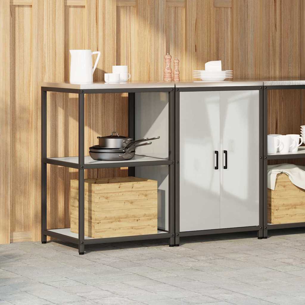 vidaXL Kitchen Storage Set HATTEM 2 pcs Silver Galvanised Steel