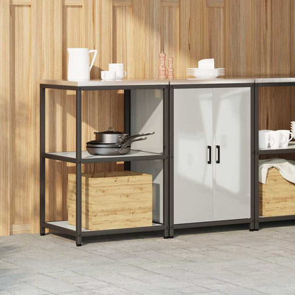 vidaXL Kitchen Storage Set HATTEM 2 pcs Silver Galvanised Steel