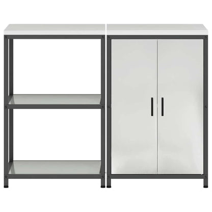 vidaXL Kitchen Storage Set HATTEM 2 pcs Silver Galvanised Steel