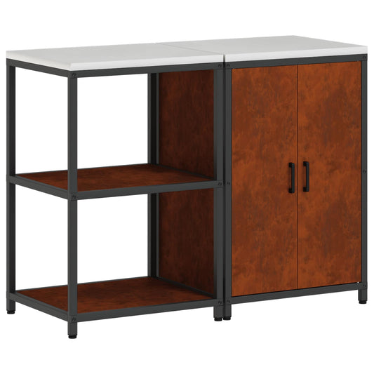 vidaXL Kitchen Storage Set HATTEM 2 pcs Rusty Steel