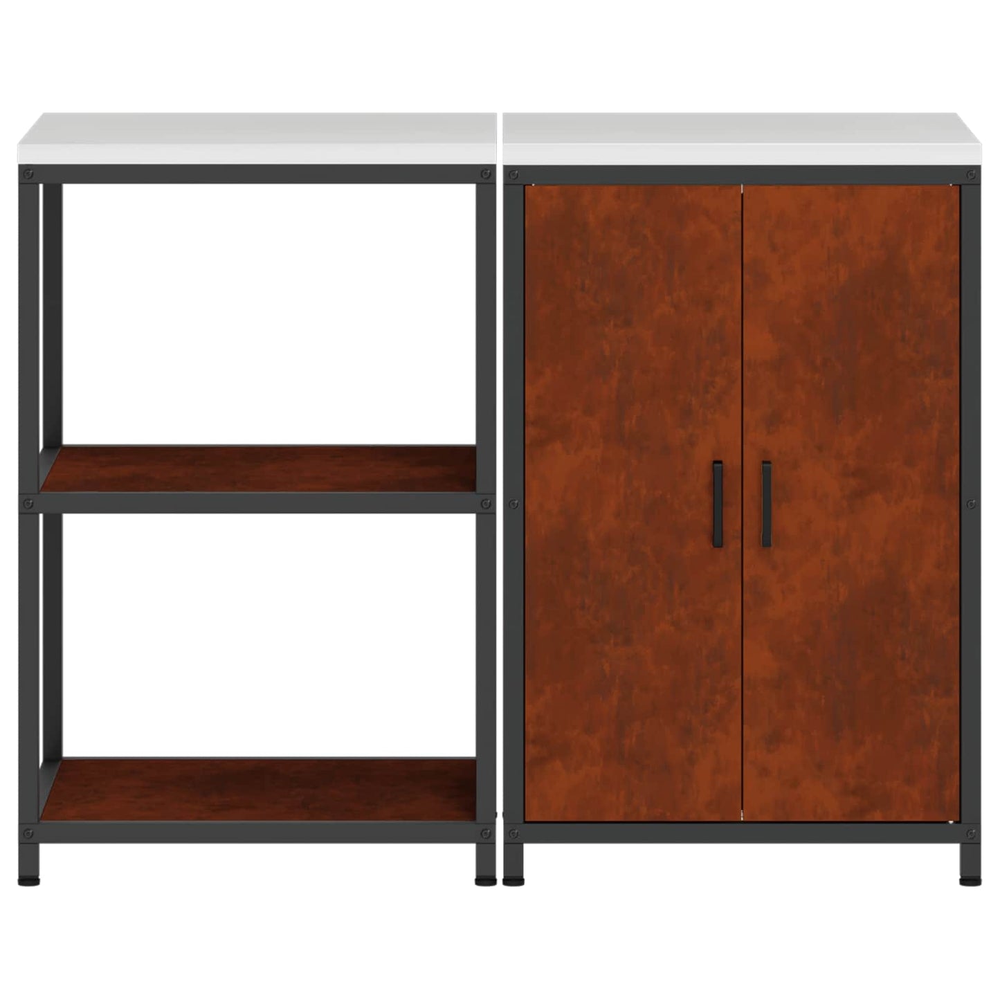 vidaXL Kitchen Storage Set HATTEM 2 pcs Rusty Steel