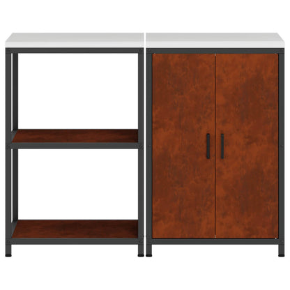 vidaXL Kitchen Storage Set HATTEM 2 pcs Rusty Steel