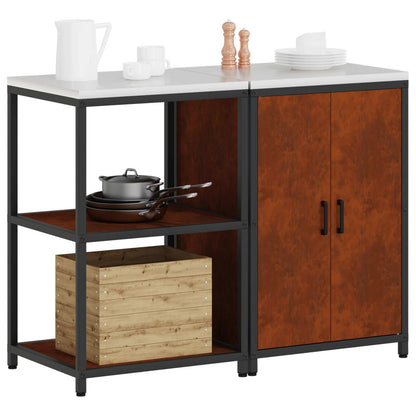 vidaXL Kitchen Storage Set HATTEM 2 pcs Rusty Steel