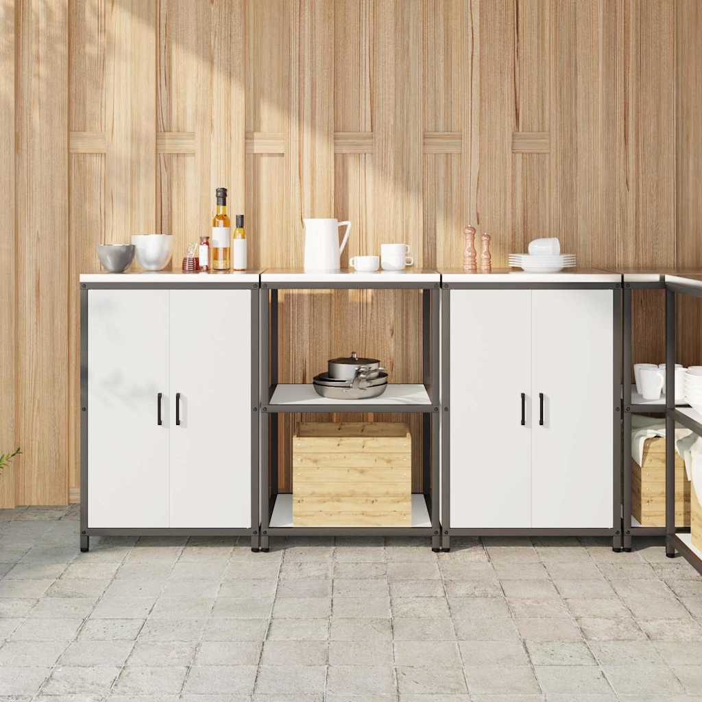 vidaXL Kitchen Storage Set HATTEM 3 pcs White Cold-rolled Steel