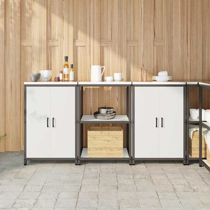 vidaXL Kitchen Storage Set HATTEM 3 pcs White Cold-rolled Steel