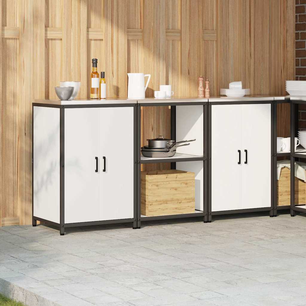 vidaXL Kitchen Storage Set HATTEM 3 pcs White Cold-rolled Steel