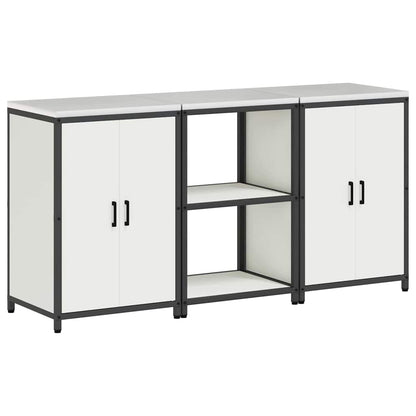 vidaXL Kitchen Storage Set HATTEM 3 pcs White Cold-rolled Steel