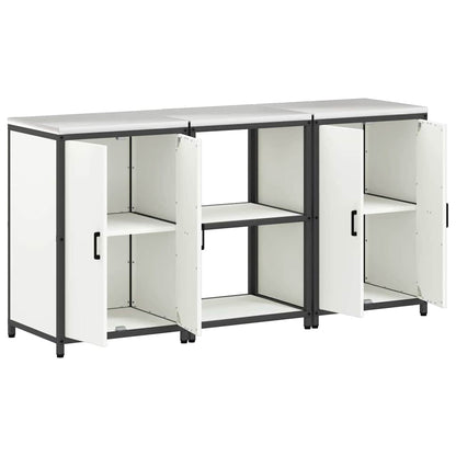 vidaXL Kitchen Storage Set HATTEM 3 pcs White Cold-rolled Steel