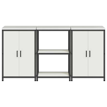 vidaXL Kitchen Storage Set HATTEM 3 pcs White Cold-rolled Steel