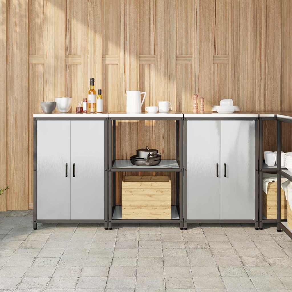vidaXL Kitchen Storage Set HATTEM 3 pcs Silver Stainless Steel