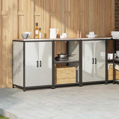 vidaXL Kitchen Storage Set HATTEM 3 pcs Silver Galvanised Steel