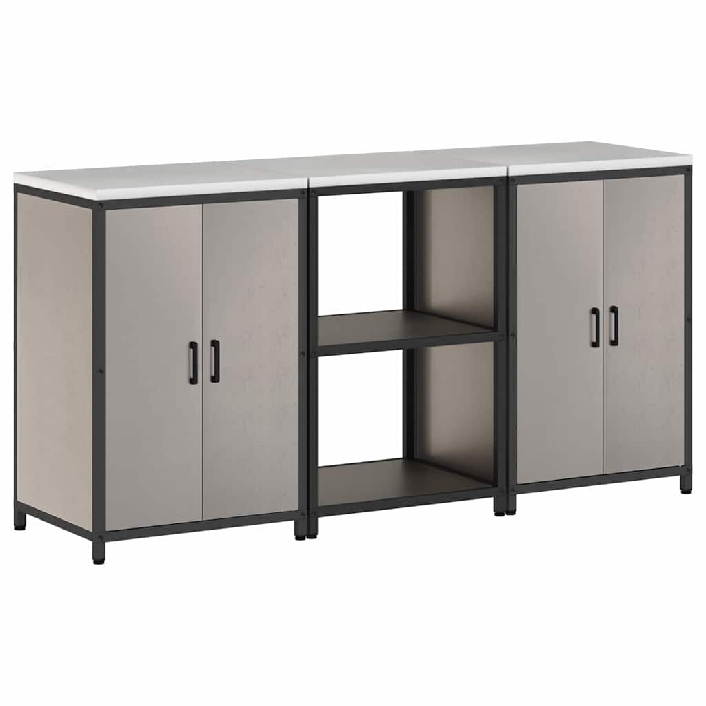 vidaXL Kitchen Storage Set HATTEM 3 pcs Rusty Steel