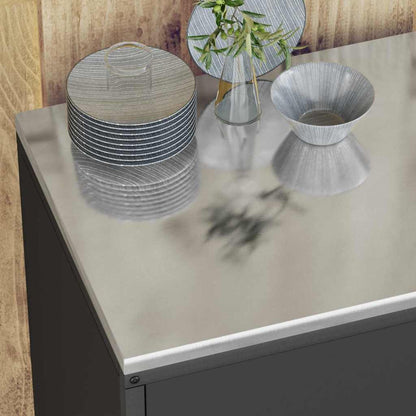 vidaXL Kitchen Storage Set HATTEM 3 pcs Black Cold-rolled Steel