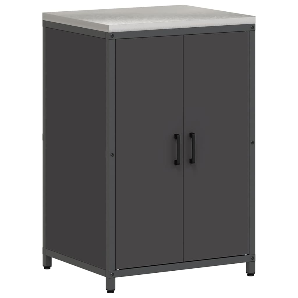 vidaXL Kitchen Storage Set HATTEM 3 pcs Black Cold-rolled Steel