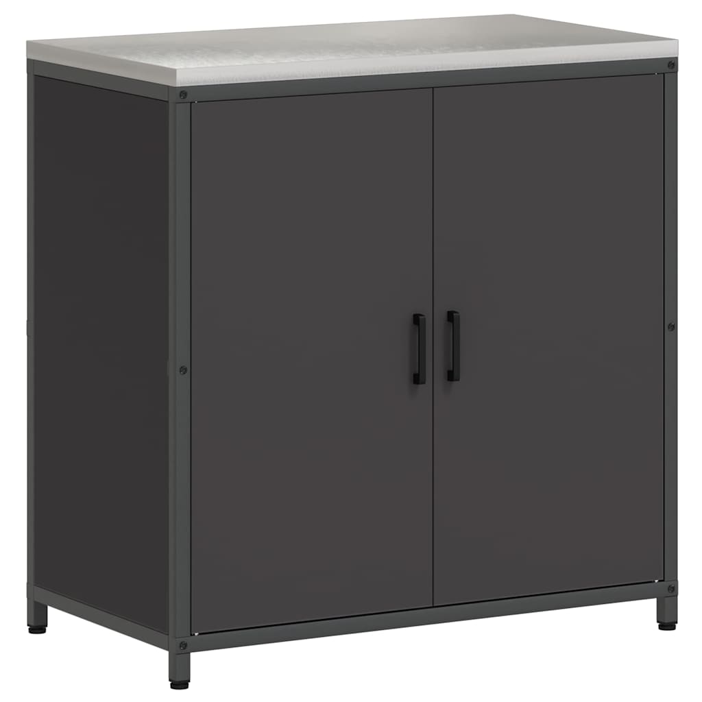 vidaXL Kitchen Storage Set HATTEM 3 pcs Black Cold-rolled Steel