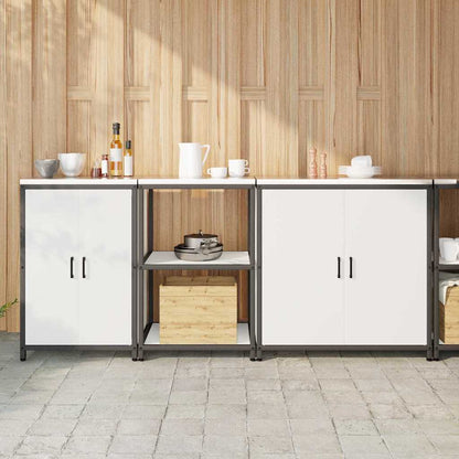 vidaXL Kitchen Storage Set HATTEM 3 pcs White Cold-rolled Steel