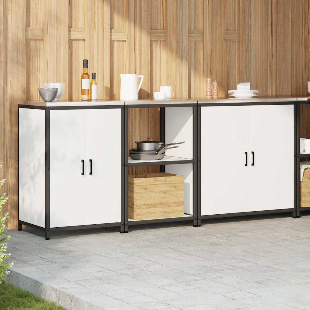 vidaXL Kitchen Storage Set HATTEM 3 pcs White Cold-rolled Steel