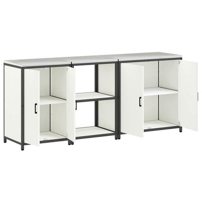 vidaXL Kitchen Storage Set HATTEM 3 pcs White Cold-rolled Steel