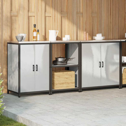 vidaXL Kitchen Storage Set HATTEM 3 pcs Silver Stainless Steel