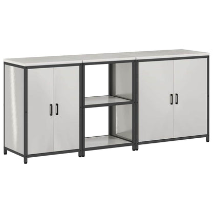 vidaXL Kitchen Storage Set HATTEM 3 pcs Silver Stainless Steel
