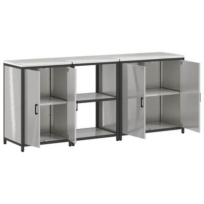 vidaXL Kitchen Storage Set HATTEM 3 pcs Silver Stainless Steel