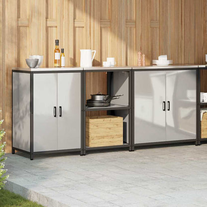 vidaXL Kitchen Storage Set HATTEM 3 pcs Silver Galvanised Steel