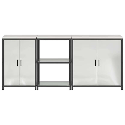 vidaXL Kitchen Storage Set HATTEM 3 pcs Silver Galvanised Steel