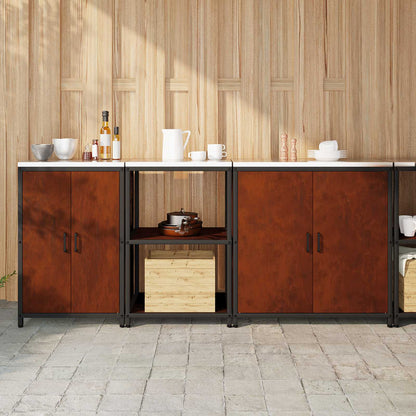 vidaXL Kitchen Storage Set HATTEM 3 pcs Rusty Steel