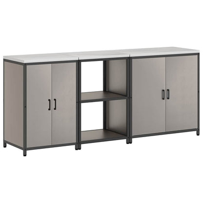 vidaXL Kitchen Storage Set HATTEM 3 pcs Rusty Steel