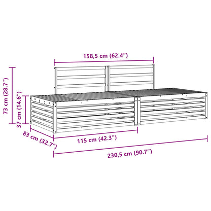 vidaXL 2 pcs Outdoor Sofa Set White