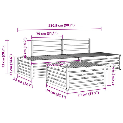 vidaXL 4 pcs Outdoor Sofa Set White