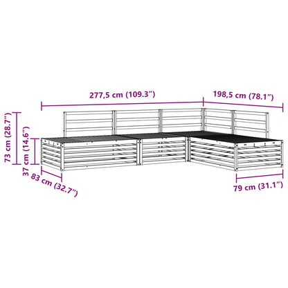 vidaXL 5 pcs Outdoor Sofa Set White